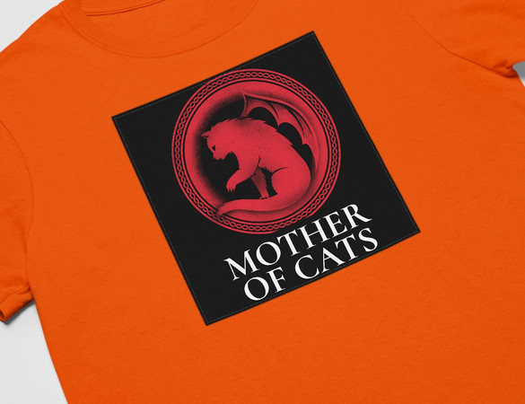 Koszulka z naszywką Mother of cats