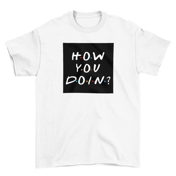 Koszulka z naszywką Friends how you doin?