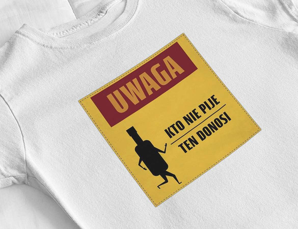 Bluzka damska z naszywką PRL- kto nie pije...