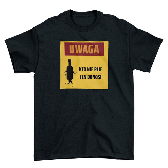 Koszulka z naszywką PRL- kto nie pije...