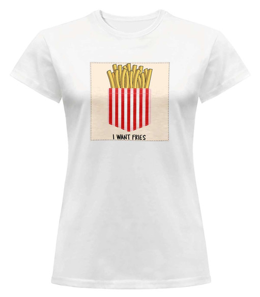 Bluzka damska z naszywką I want fries