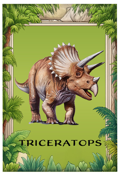 Magnes Dinozaury Triceratops + imię dziecka