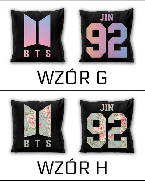 Poduszka BTS DUŻO WZORÓW 40x40 DWUSTRONNA