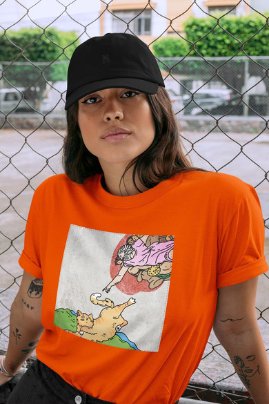 Koszulka z naszywką CAT PARODY: Stworzenie Adama