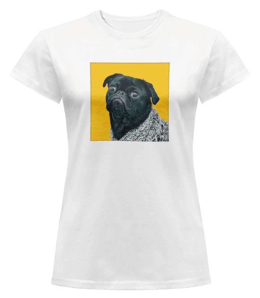 Bluzka damska z naszywką Pug