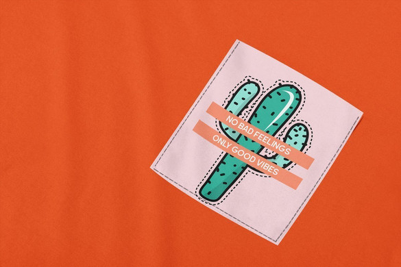 Koszulka z kieszonką KAKTUS GOOD VIBES