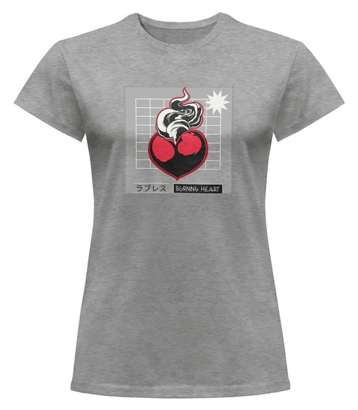 Bluzka damska z naszywką Burning heart