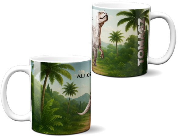 Kubek Dinozaury Allozaur z dowolnym imieniem