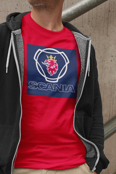Koszulka z naszywką Scania logo blue