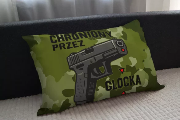 Poduszka dla strzelca Chroniony przez GLOCKA 60x40cm