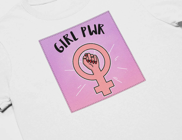 Koszulka z naszywką Girl PWR