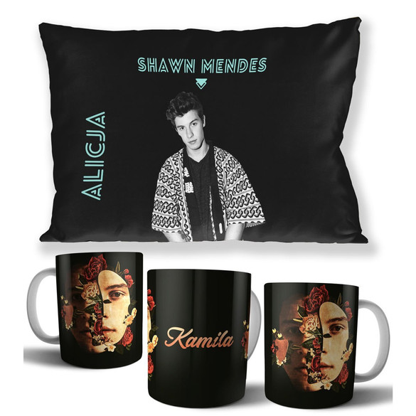 SHAWN MENDES Zestaw poduszka kubek WZORY+GRATIS