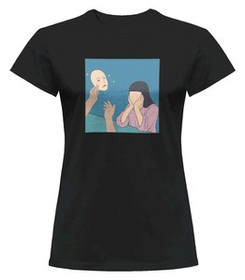 Bluzka damska z naszywką Put on a mask