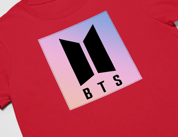 Koszulka z naszywką BTS LOGO 02