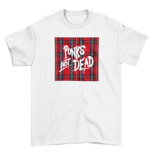 Koszulka z naszywką Punks Not Dead 01